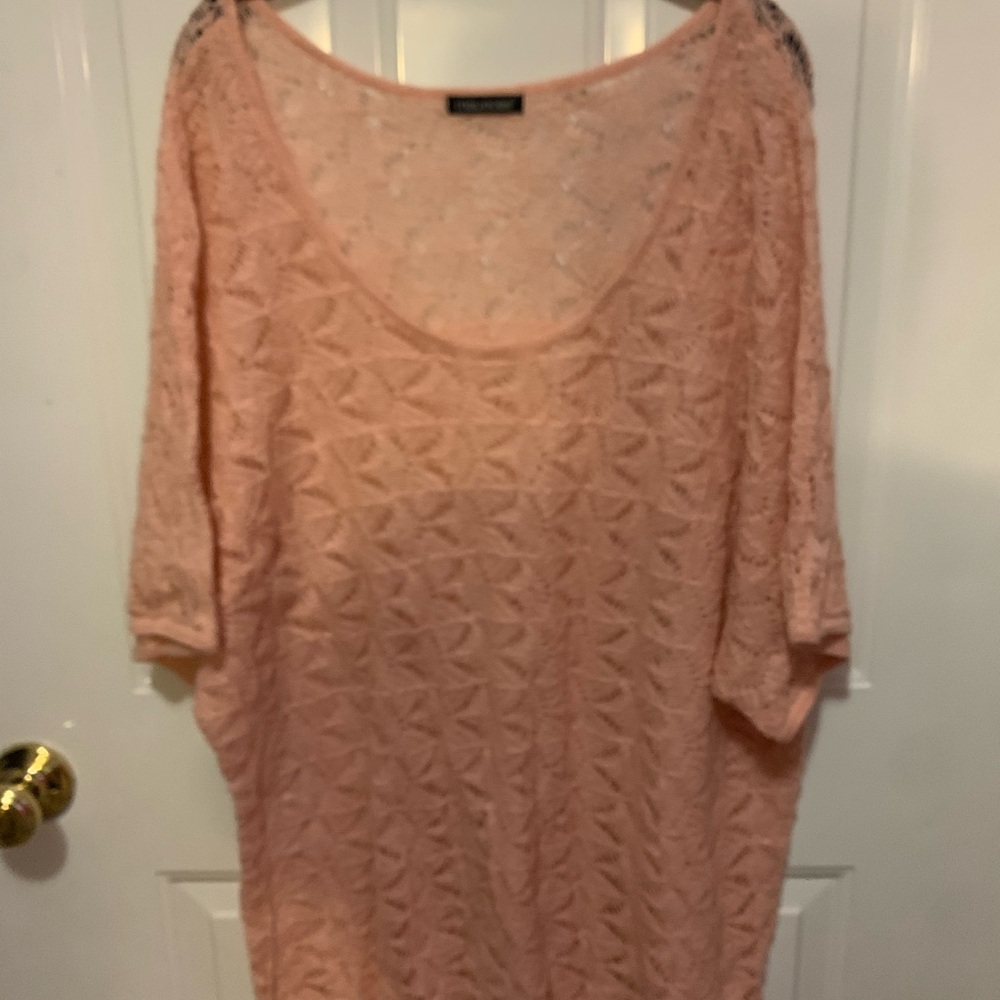 Peach Lace like Knit Top